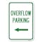 Signmission Overflow Parking with Left Arrow Heavy-Gauge Aluminum Sign, 12" x 18", A-1218-23516 A-1218-23516 - alternate 1